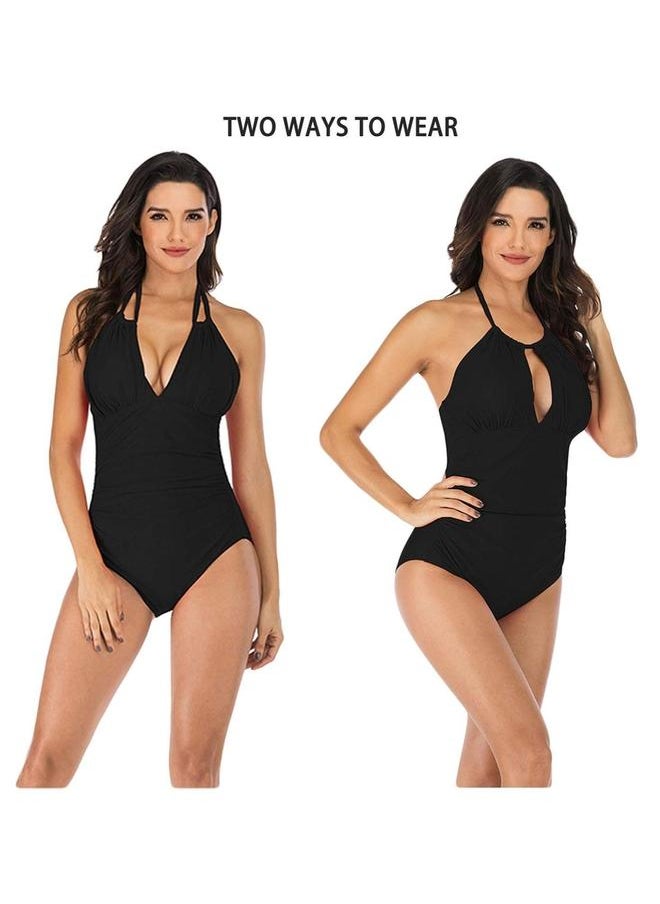 HALAMODO - Women's One Piece Swimsuit, Deep Cut Bikini, Bandeau Bathing Suits, Slimming Twist Swimwear, Body Shape Cover, with 2 ways to wear - Image 1