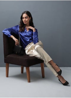 Women Tapered Solid Mid-Rise Pants