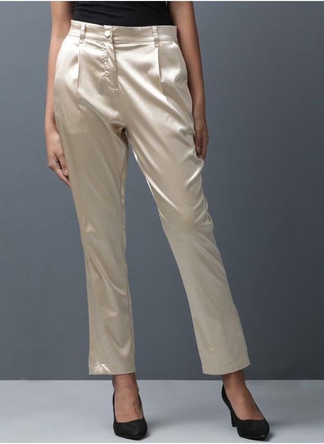 Freehand - Women Tapered Solid Mid-Rise Pants - Image 1
