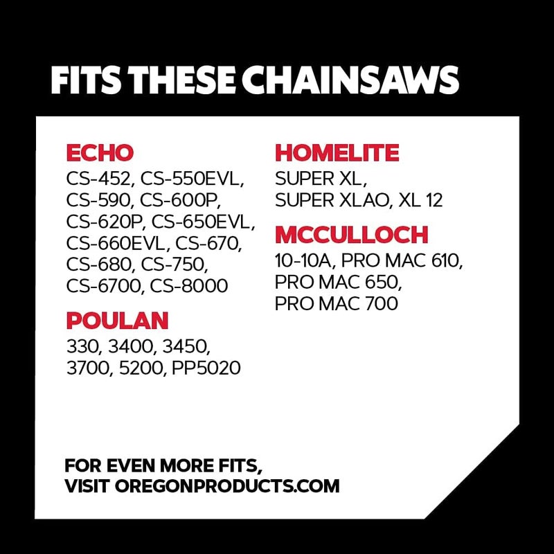 Oregon D70 AdvanceCut Chainsaw Chain for 20 Inch Bar – 70 Drive Links, Replacement Low-Kickback Chainsaw Blade, .050" Gauge, 3/8" Pitch, fits Several Poulan Pro & Echo Models (D70) Black - Image 3