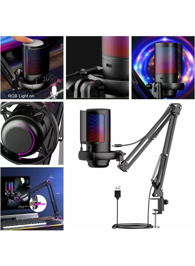 MUNTAQI 🎤 Desktop Wired Condenser Microphone, Professional Studio Recording Mic with Boom Arm, Ideal for Gaming, Singing, Streaming & Video Conferencing - Image 3