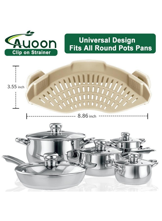 أون مصفاة سيليكون بمشبك من AUOON لجميع الأواني والمقالي، مصفاة معكرونة بمشبك مصفاة طعام للحوم والخضراوات والفواكه مصفاة مطبخ سيليكون (ميلك شيك) - Image 4