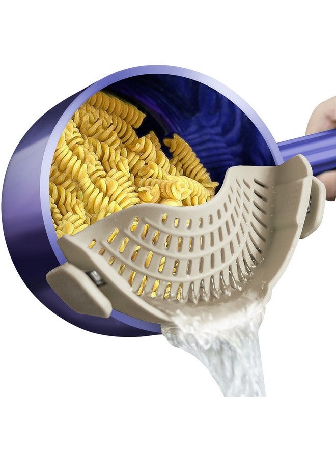 أون مصفاة سيليكون بمشبك من AUOON لجميع الأواني والمقالي، مصفاة معكرونة بمشبك مصفاة طعام للحوم والخضراوات والفواكه مصفاة مطبخ سيليكون (ميلك شيك) - Image 1