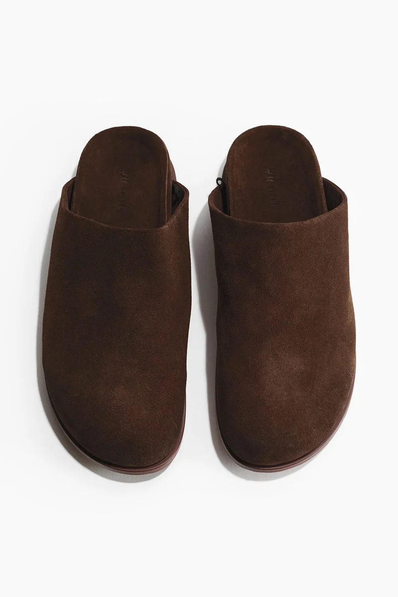 H&M Suede footbed mules