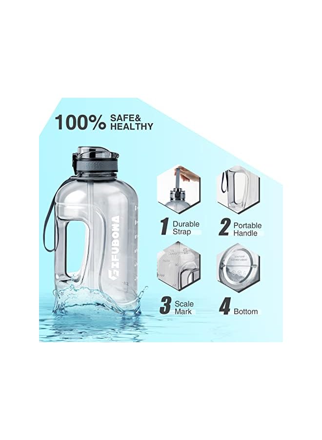 Zaboon زجاجة مياه كبيرة بمقبض خالية من مادة BPA ومضادة للتسرب وتحفيزية وسعة كبيرة للرياضة - Image 4