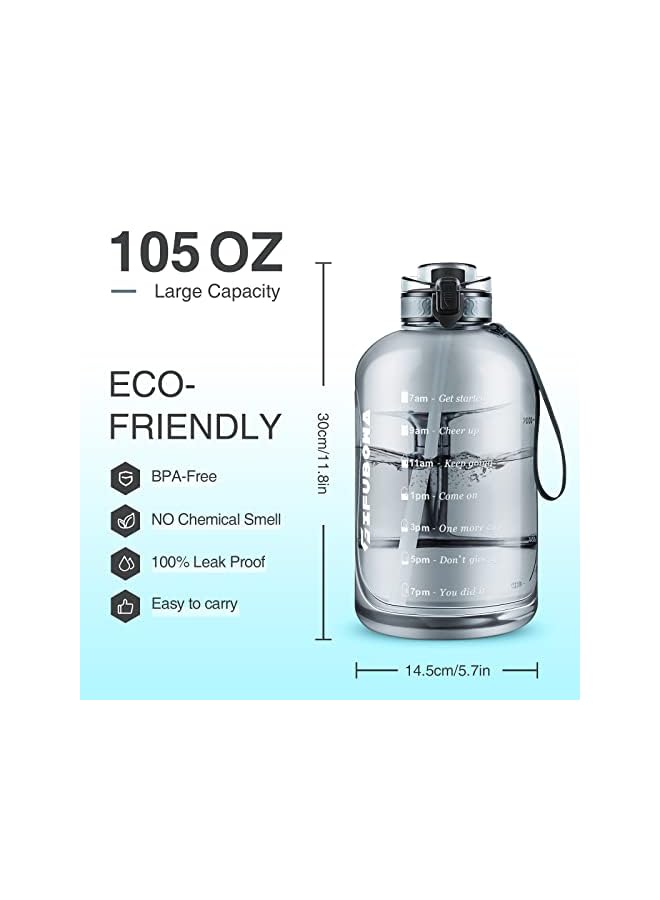 Zaboon زجاجة مياه كبيرة بمقبض خالية من مادة BPA ومضادة للتسرب وتحفيزية وسعة كبيرة للرياضة - Image 3