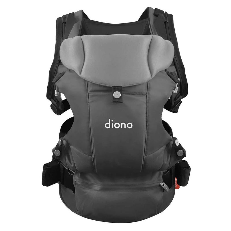 Diono Carus Essentials 3in1 Baby Carrier Front Carry Back Carry Newborn to Toddler up to 33 lb 15 kg Easy to Wear Comfortable Ergonomic Gray Light