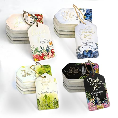 Rousrie Thank You for Celebrating with Us Gift Tags with String for Birthday Gifts, Small Business, Anniversary, Return Gift Tags, Pack of 100 - Image 1