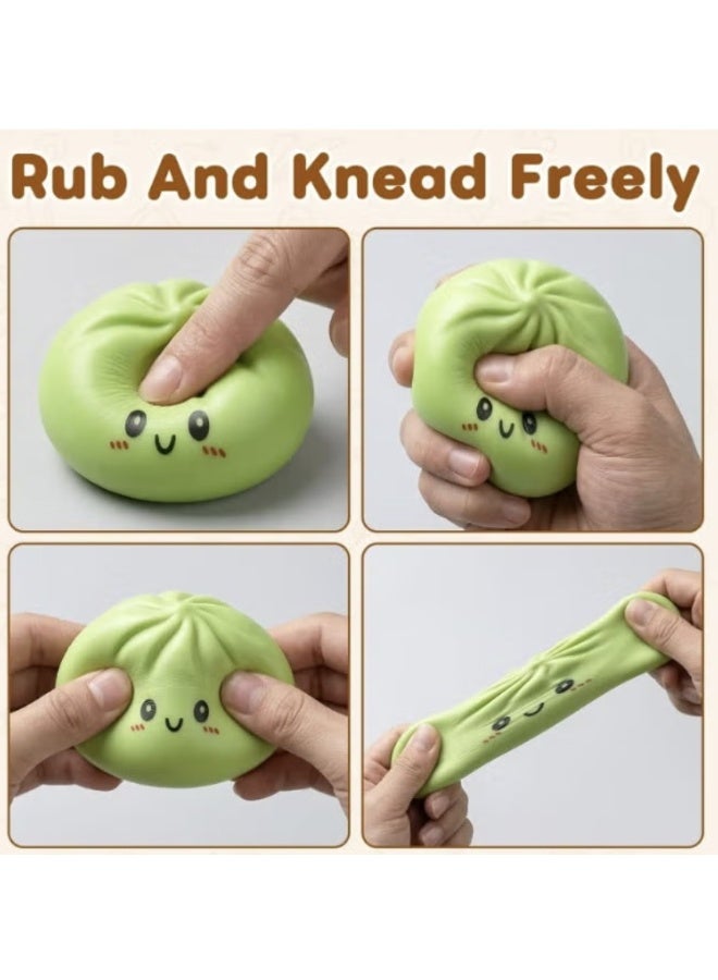 squishy Dumpling Squishy Toy Cute Steamed Bun Squishy Toy – Slow Rising Stress Relief Squeeze Toy with Storage Basket – Soft Sensory Fidget Toy for Kids & Adults - Image 5