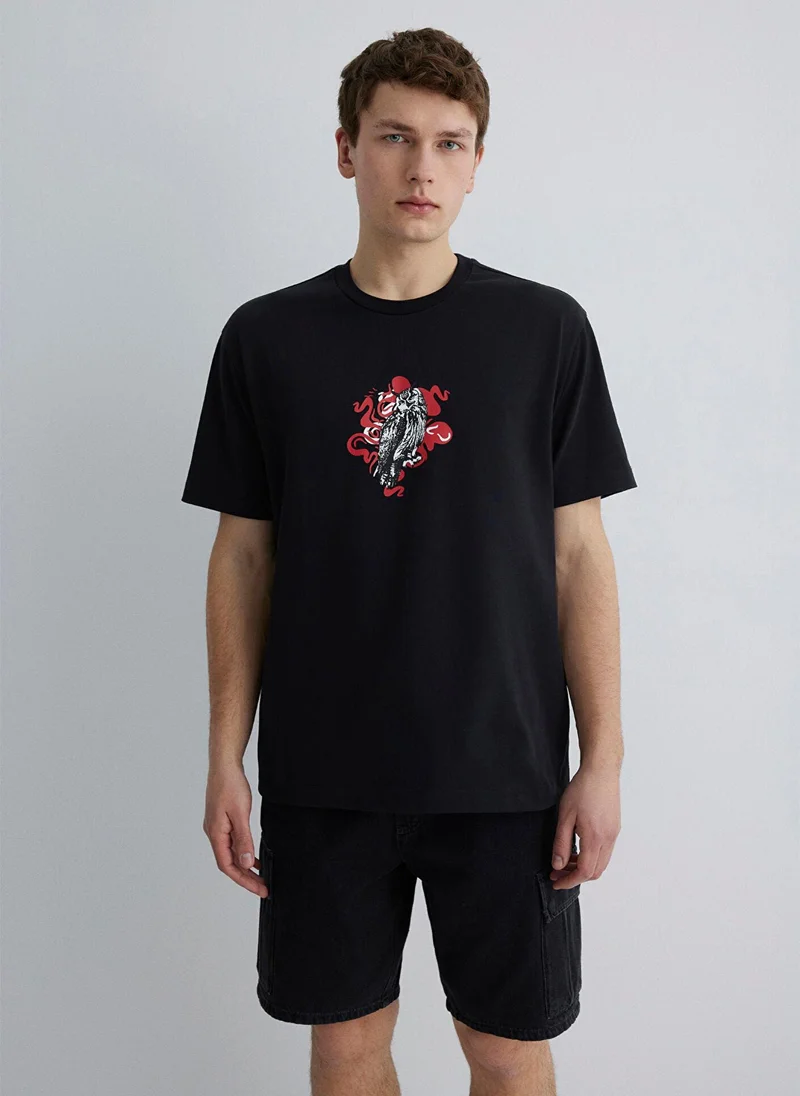 MAVI Printed Black T-Shirt