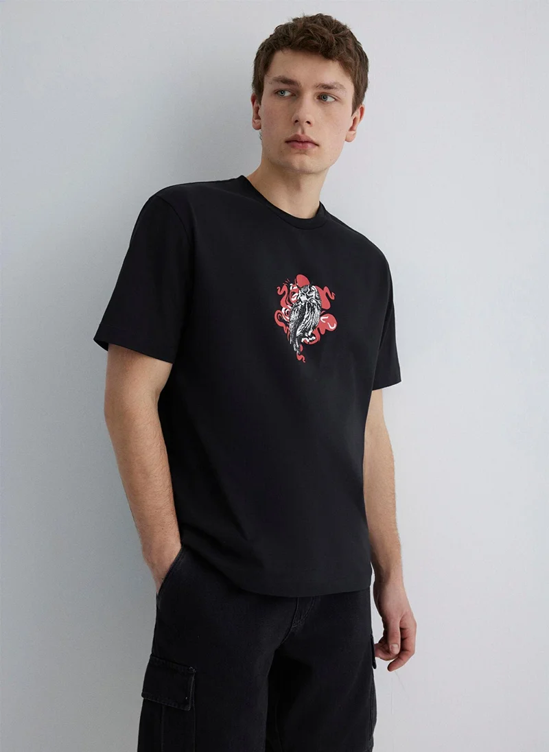 MAVI Printed Black T-Shirt