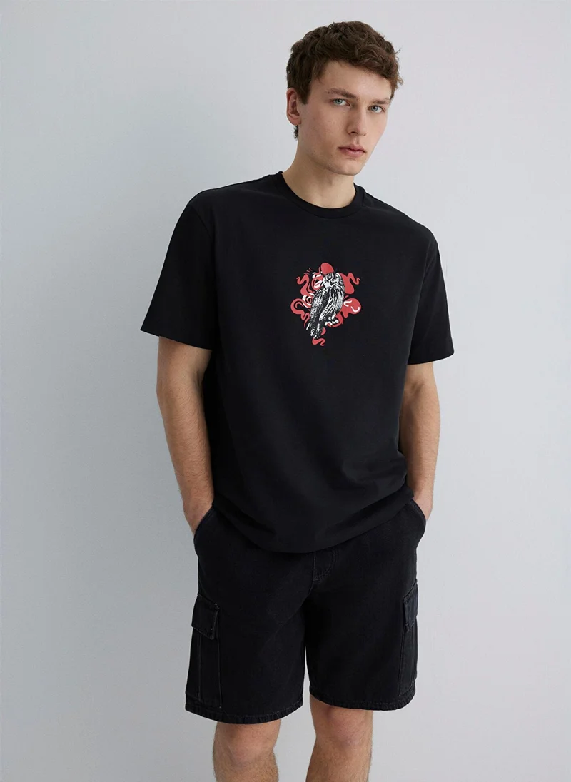 MAVI Printed Black T-Shirt