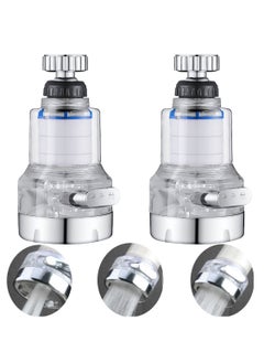 Kitchen Filter Faucet Sprayer, 360° Rotation 3 Modes Adjustable Kitchen Splash-proof Water Faucet, Faucet Booster Transparent Replaceable Filter Cartridges 2pcs