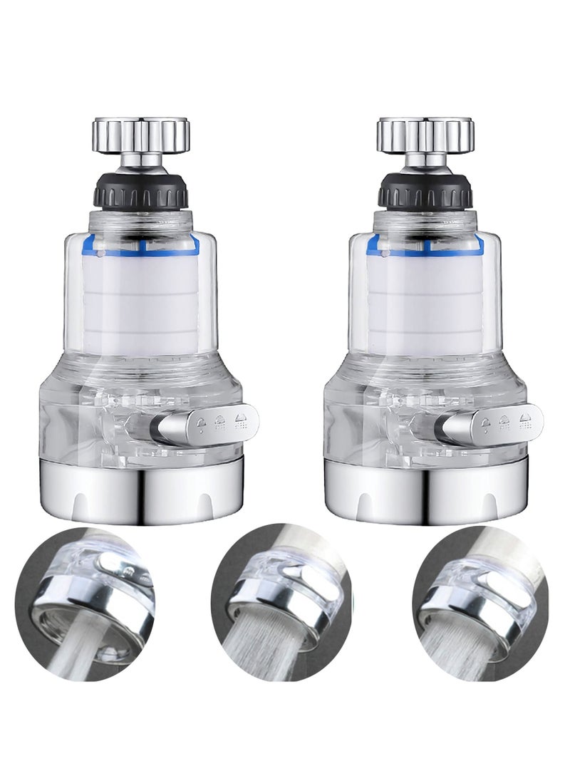 KASTWAVE - Kitchen Filter Faucet Sprayer, 360° Rotation 3 Modes Adjustable Kitchen Splash-proof Water Faucet, Faucet Booster Transparent Replaceable Filter Cartridges 2pcs - Image 1
