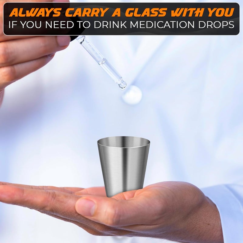 VIKROM 15 Pcs Stainless Steel Shot Glasses - 30ml (1oz) Tiny Metal Shot Glasses, Lightweight and Easy to Store & Clean, Durable Metal Shots for Parties, Hiking, Travels & Great Valentine Day Gift For Picnics - Image 5