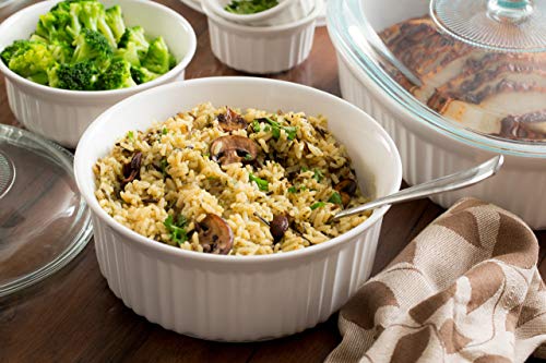 Corningware طقم أواني الخبز السيراميكية كورنينغ وير الفرنسية البيضاء 12 قطعة مع أغطية مقاومة للكسر والتشقق - Image 4