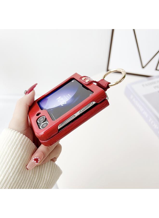 اس-توب جراب لهاتف Samsung Galaxy Z Flip 5 Laser Aurora Ring Down Jacket جراب هاتف مقاوم للصدمات - Image 3