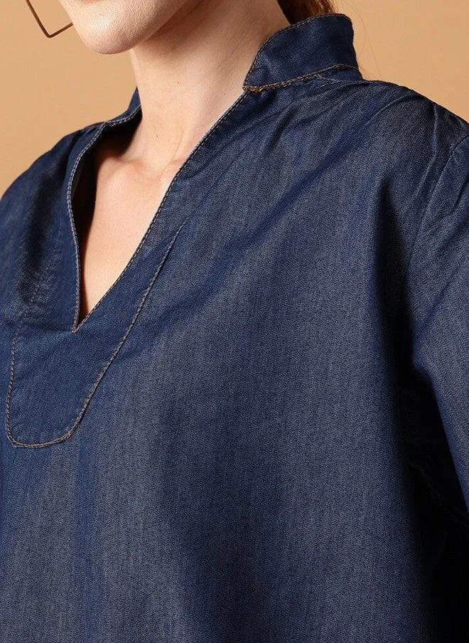 STREET 9  Puff Sleeved Denim Top for Women for Women | Best Price UAE