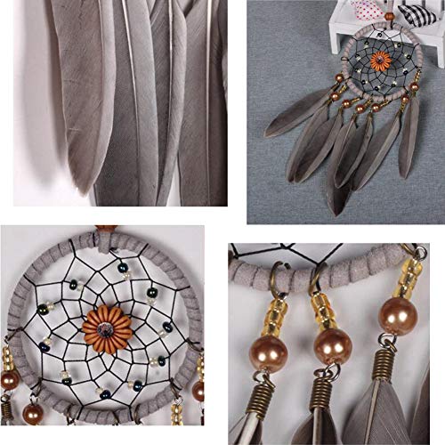 Malicosmile Dream Catchers for Cars Rear View Mirror Hanging Decorations, Gray Feather Dream Catcher for Car Charm Home Wall Decor Ornament - Image 4
