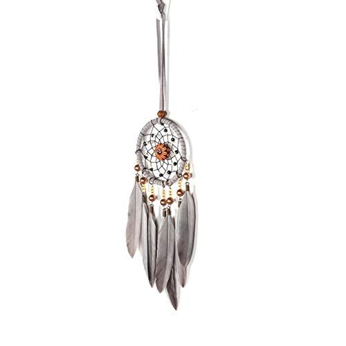 Malicosmile Dream Catchers for Cars Rear View Mirror Hanging Decorations, Gray Feather Dream Catcher for Car Charm Home Wall Decor Ornament - Image 3