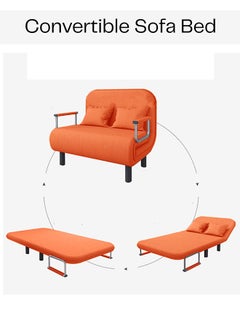 HOCC Convertible 2 seater Sofa bed Orange  - Image 4