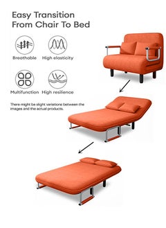 HOCC Convertible 2 seater Sofa bed Orange  - Image 3