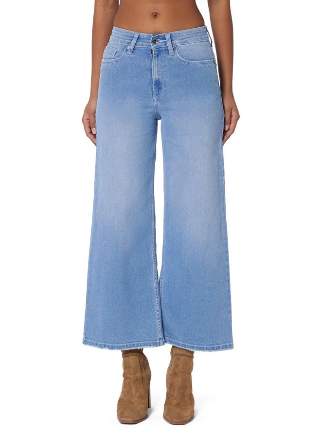 Pepe Jeans Women's High Rise Wide Leg Fit Jeans Light Used, 26, Blue - Image 1