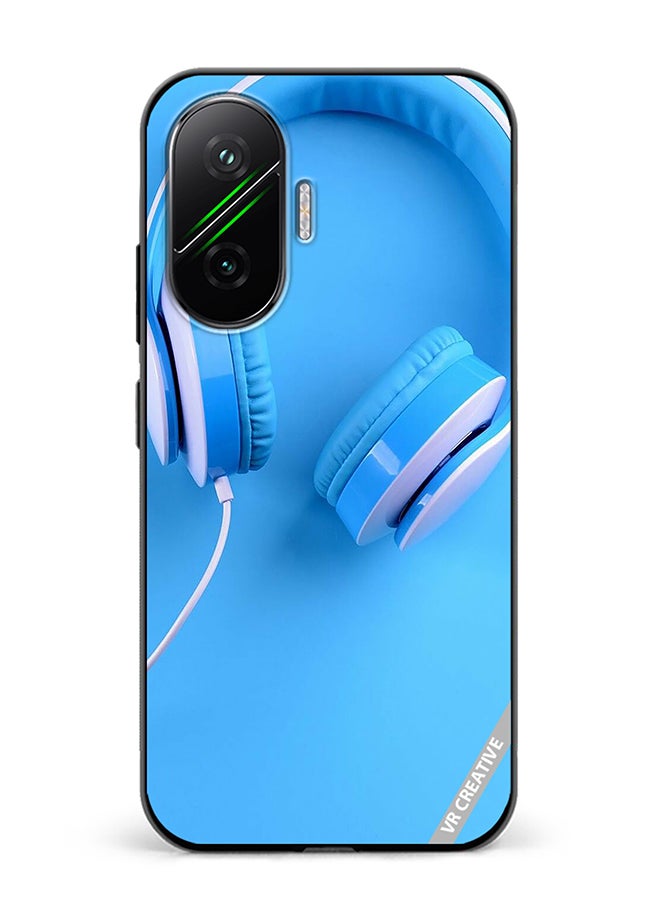 Protective Case Cover For Xiaomi Poco F7 Music Headphones Design Multicolour