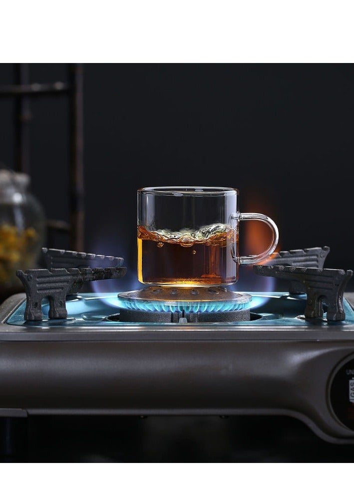 6-Piece Heat Resistant Glass Tea Cups Set Clear 100ML - Image 2