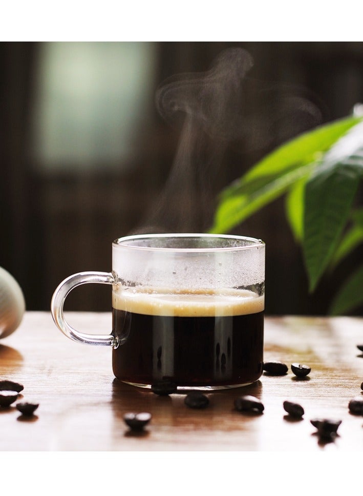 6-Piece Heat Resistant Glass Tea Cups Set Clear 100ML - Image 5