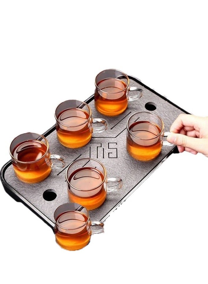 6-Piece Heat Resistant Glass Tea Cups Set Clear 100ML - Image 1