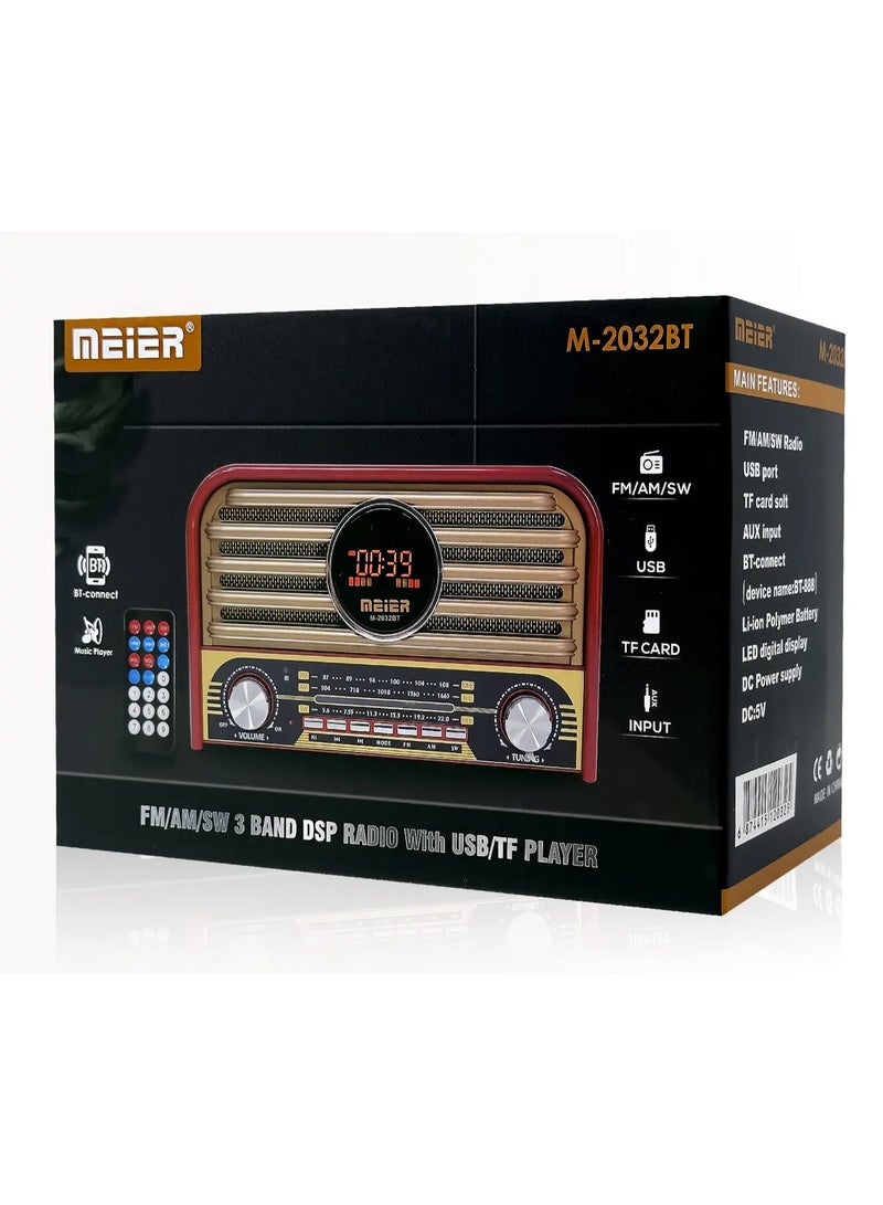 Meier Meyer radio, AM/SM/FM, USB/SD, brown - Image 2