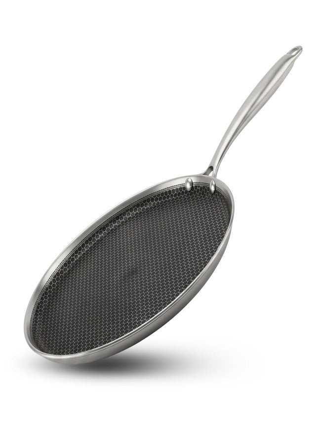 FEROHOME Stainless Steel Triply Dosa Tawa | Comes with Free Dosa Laddle | Scratch Resistant | 4 MM Thickness Non Stick SS Handle, Ideal for Dosa, Chilla | Induction Compatible - Image 1