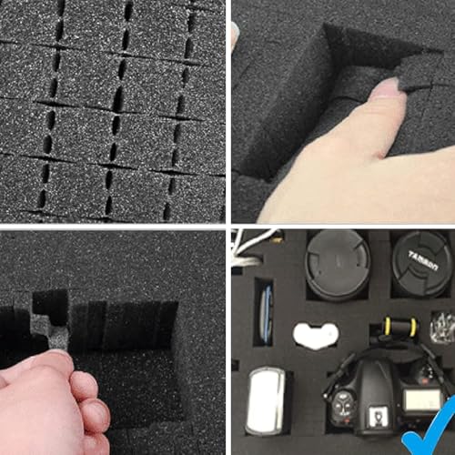 Serplex® Electrical Tool Carry Case Storage Case, 23x18x4.5m, PP Hard Shell Tool Box with Custom Foam Block Insert, Anti-impact Hardware Tool Box - Image 4