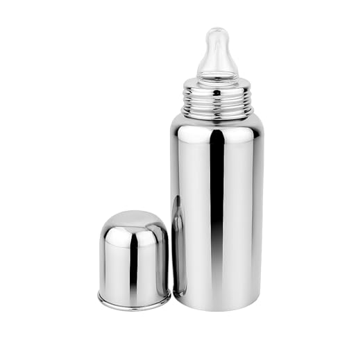Cuteably Baby Steel Bottle | Wide Mouth Anti-Colic Bottle for Newborn & Kids | BPA-Free Stainless Steel Bottle (150 ML) - Image 1