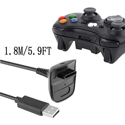 Reiso 2 Pack USB Charging Cable Wireless Charger for Xbox 360 Wireless Controller (Black) - Image 5