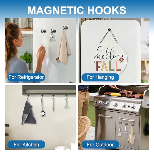 LOVIMAG Magnetic Hooks 12 Pack 30lbs Magnet Hook 2026 Cruise Cabin Ship Essentials Heavy Duty Strong Magnets Refrigerator Fridge Hanging for Classroom Beach Vacation Kitchen Grills Black - Image 3