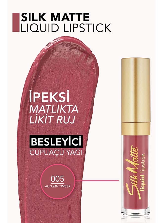 flormar Silk Matte Lipstick - 005 AUTUMN TIMBER - Image 3