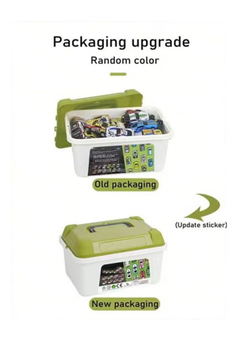 هالامين 30 قطعة سيارات أطفال قابلة للسحب بأشكال مختلفة، ألعاب سيارات تعمل بالاحتكاك للأولاد، مع صندوق تخزين، ألعاب أطفال صغيرة من مادة سبيكة، لتعزيز التنسيق بين اليد والعين لدى الأطفال - Image 2