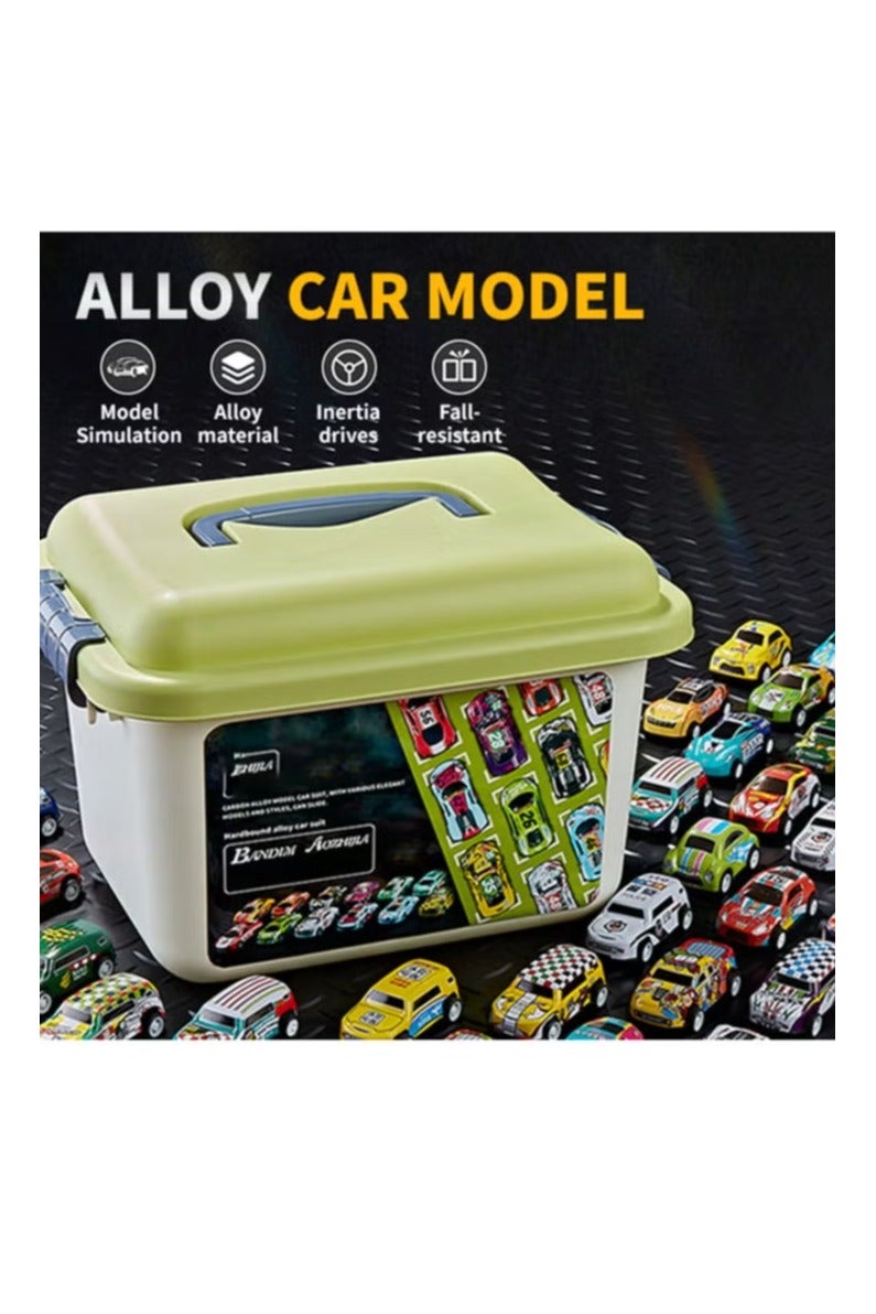 هالامين 30 قطعة سيارات أطفال قابلة للسحب بأشكال مختلفة، ألعاب سيارات تعمل بالاحتكاك للأولاد، مع صندوق تخزين، ألعاب أطفال صغيرة من مادة سبيكة، لتعزيز التنسيق بين اليد والعين لدى الأطفال - Image 3