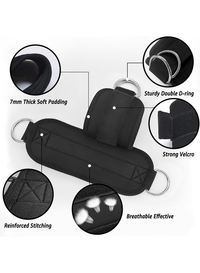 Anemeeoke Fitness Ankle Straps for Cable Machine, Kickbacks Glute Workouts, Lower Body Exercises, Adjustable Leg Straps with Neoprene Padding Men Women(Black) - Image 3
