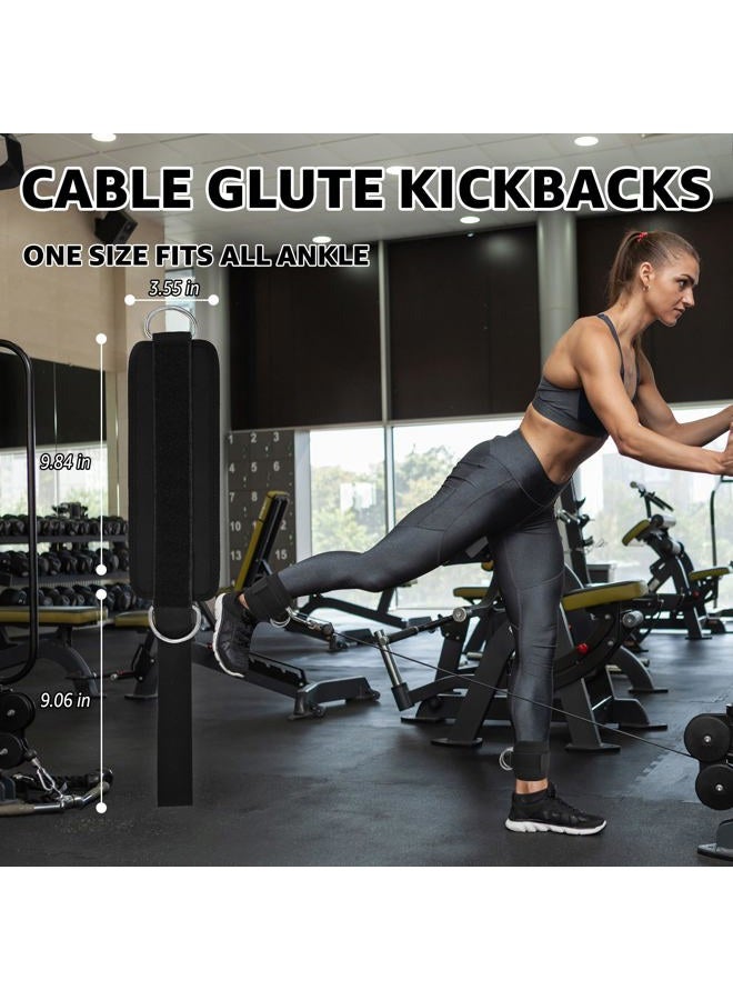 Anemeeoke Fitness Ankle Straps for Cable Machine, Kickbacks Glute Workouts, Lower Body Exercises, Adjustable Leg Straps with Neoprene Padding Men Women(Black) - Image 4