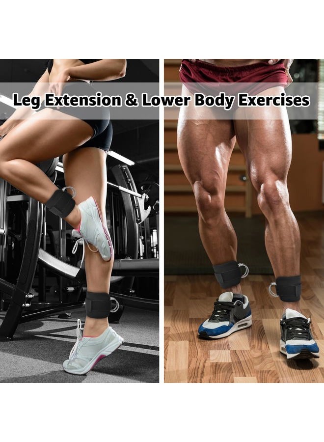 Anemeeoke Fitness Ankle Straps for Cable Machine, Kickbacks Glute Workouts, Lower Body Exercises, Adjustable Leg Straps with Neoprene Padding Men Women(Black) - Image 5