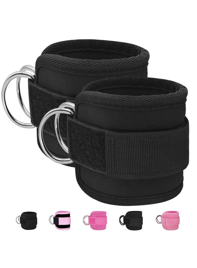 Anemeeoke Fitness Ankle Straps for Cable Machine, Kickbacks Glute Workouts, Lower Body Exercises, Adjustable Leg Straps with Neoprene Padding Men Women(Black) - Image 1