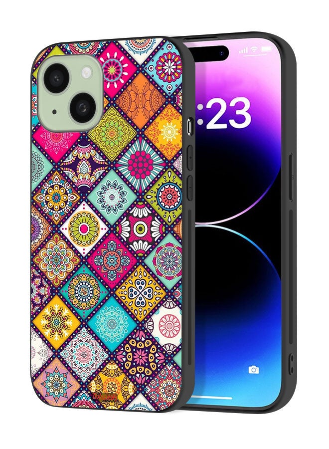 Tolwak Apple iPhone 15 Plus Protective Case Cover Mandala Squares Pattern - Image 1