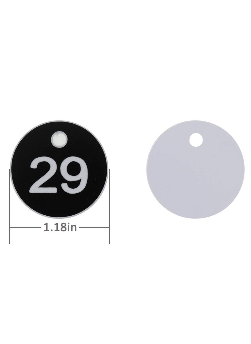Y&D - Plastic ID Number Tags, Engraved Tags Key Without Rings for Locker Dorm Hotel Bar Restaurant Club Table Numbers (1-50, Black) - Image 1