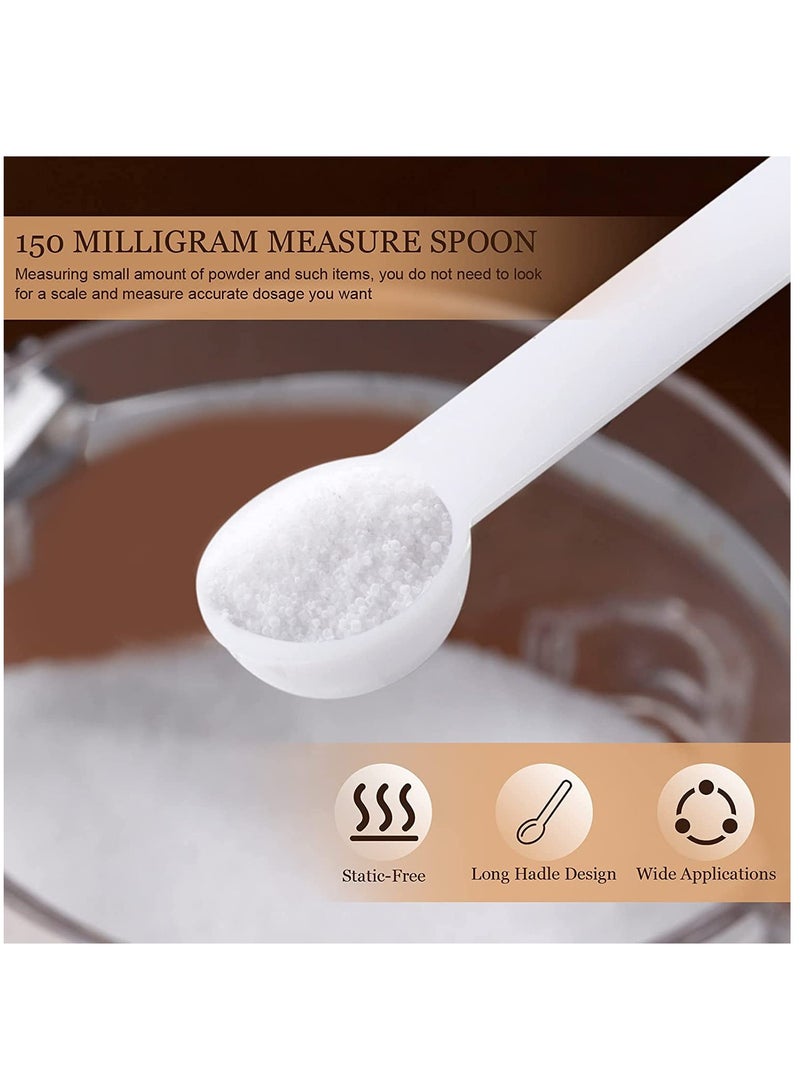 KASTWAVE Mini Scoops Measuring Spoons Mini Shovel Scoop Spice Scoop Tiny Measuring Spoon Micro Powder Scoop for Cosmetics Medicines Spices Powder Measurement Tools Supplies (White,100 Pieces)  - Image 3