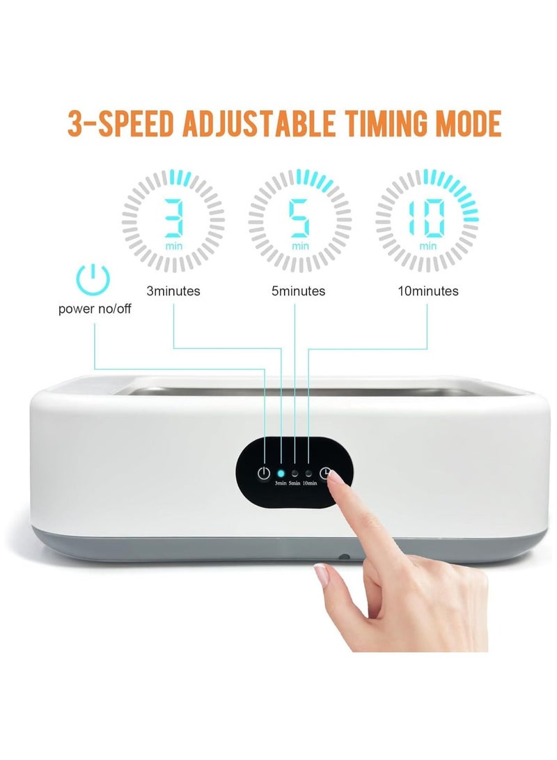 general Ultrasonic Jewellery Cleaner, 640ML Ultrasonic Cleaner with Stainless Steel Tank & 3 Setting Timer, Jewelry Cleaning Machine for Glasses Earrings Necklace Ring Watch  - Image 4