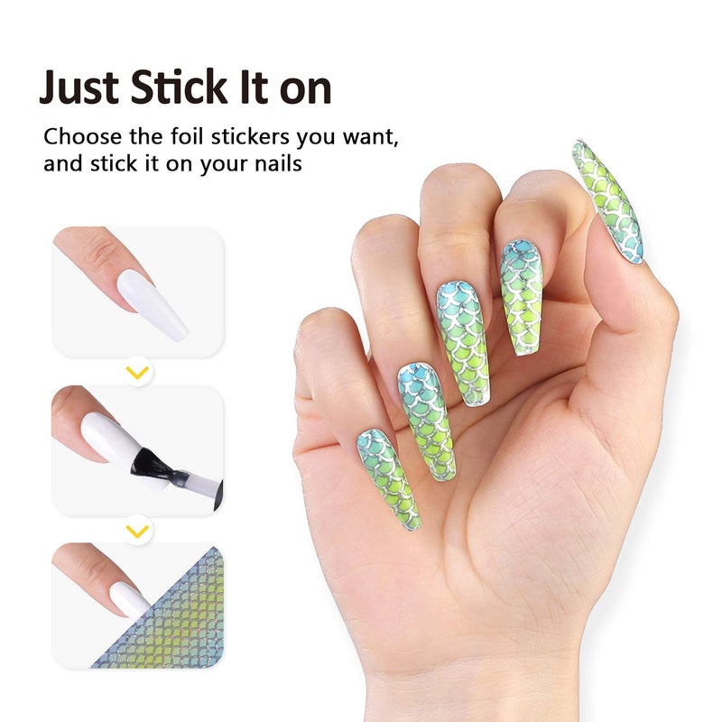 BURANO Nail Foil Glue Gel, 15ML 2 Bottles with 100PCS Foil Sticker Nails Foils Adhesive and Rubber Nail Push Pen for Designer Transfer Gel Polish - Image 4