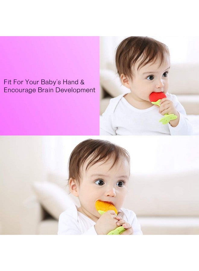MICHEF Teething Mittens For Baby (2 Pack) With Baby Teething Toys (3 Pack) Self Soothing Pain Relief Mitt Silicone Baby Teethers Bpafree Natural Organic Freezer Safe For Infants And Toddlers  - Image 3